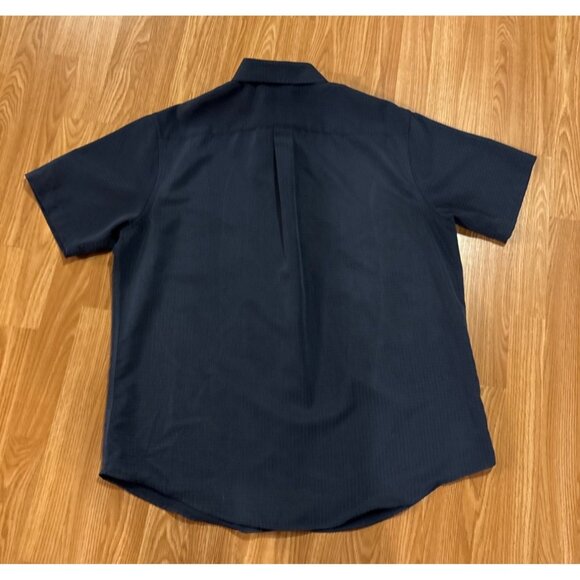 Mens Croft & Barrow Short Sleeve Shirt XL Deep Blue Button Down Chest Pocket - Picture 6 of 7